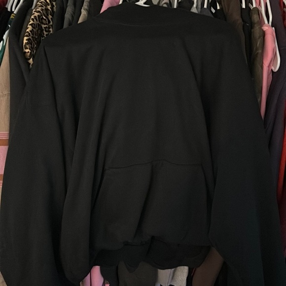 Oversized Cropped Black Hoodie - Picture 1 of 4